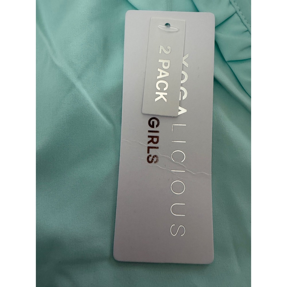 Yogalicious Girls Running Shorts 2 Pack Size M 10 Aqua Ruffle Athletic NWT - Picture 4 of 6